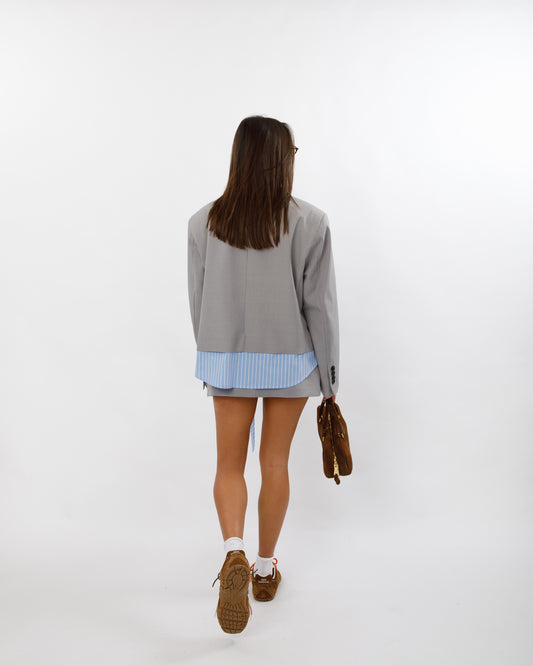 BLAZER CROP CON INSERTO CAMICIA