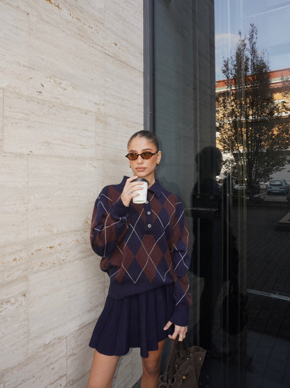 MAGLIONE POLO FANTASIA ROMBI