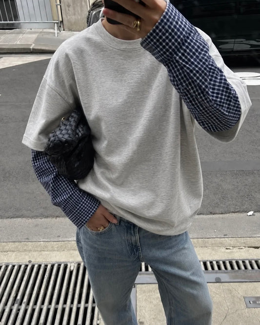 T-SHIRT CON INSERTO CAMICIA