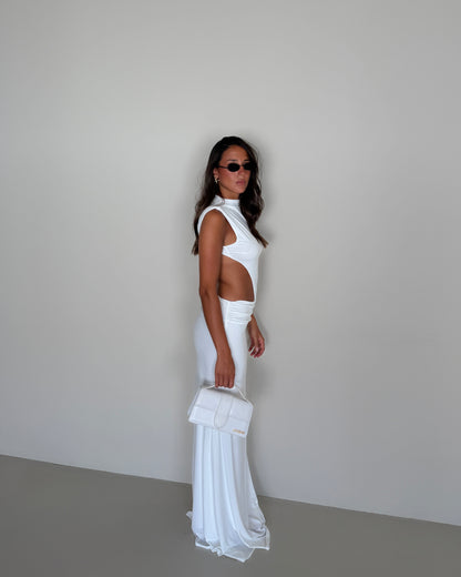 ABITO LUNGO SMANICATO CON CUT-OUT