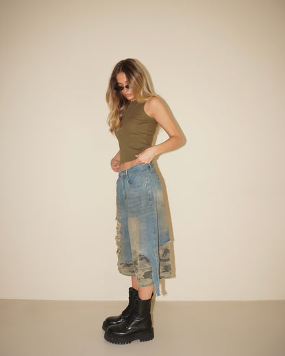BERMUDA DENIM INSERTO MILITARE