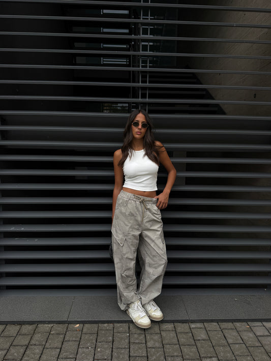 PANTALONE PARACHUTE MILITARE CHIARO
