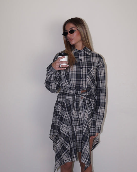 COMPLETO CAMICIA E GONNA TARTAN