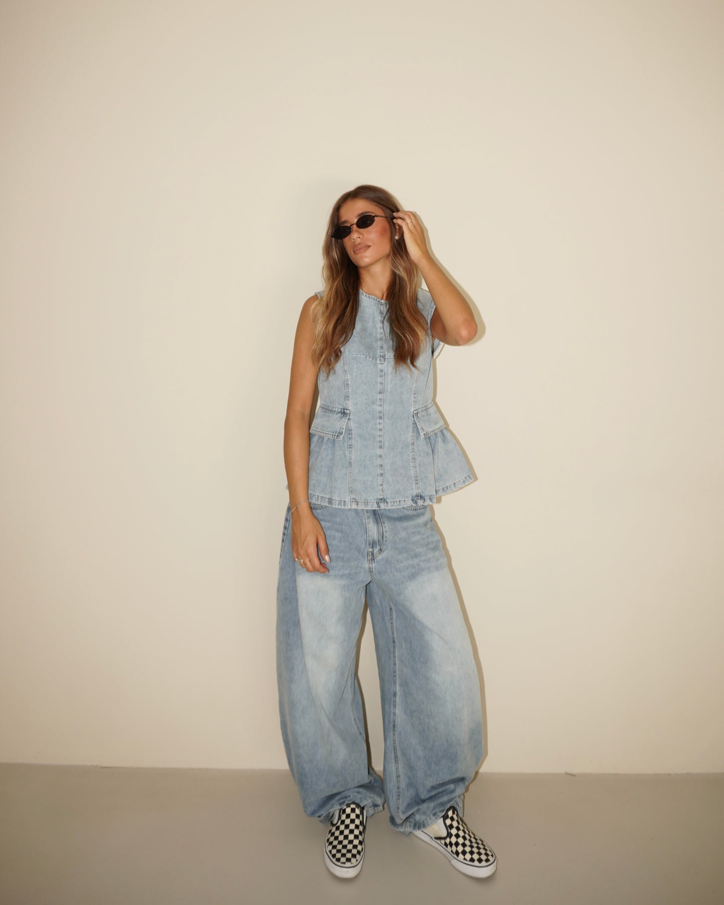 COMPLETO TOP E JEANS IN DENIM