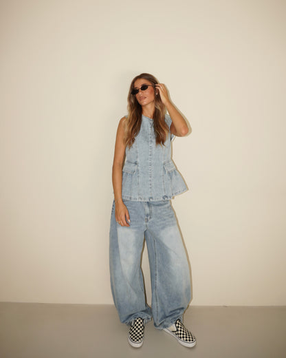 COMPLETO TOP E JEANS IN DENIM