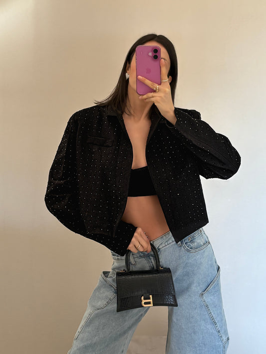 BLAZER CROP STRASS