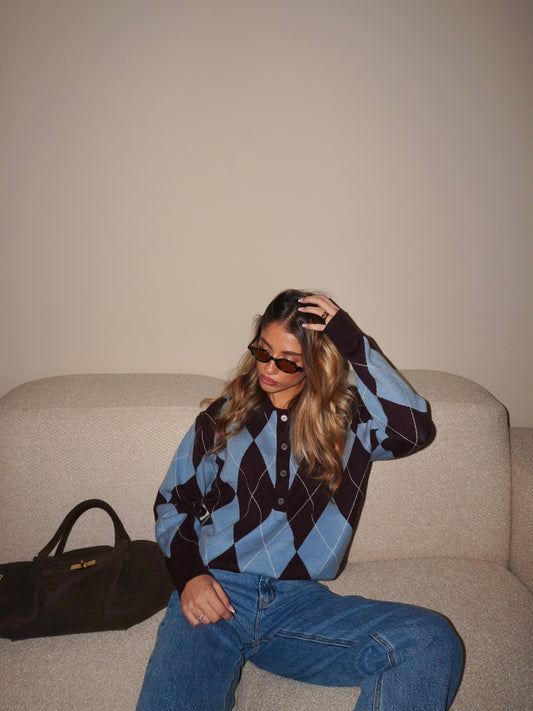 MAGLIONE POLO FANTASIA ROMBI