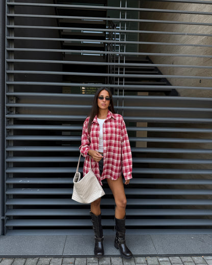 CAMICIA A QUADRI CON STRASS