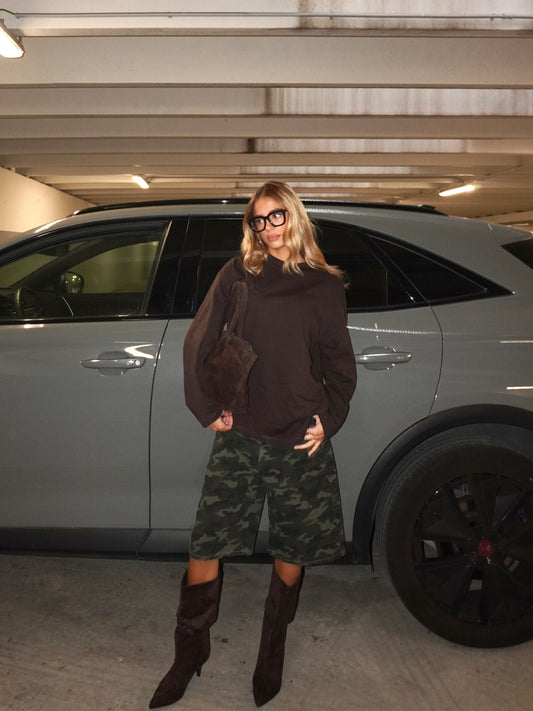 BERMUDA IN DENIM MILITARE