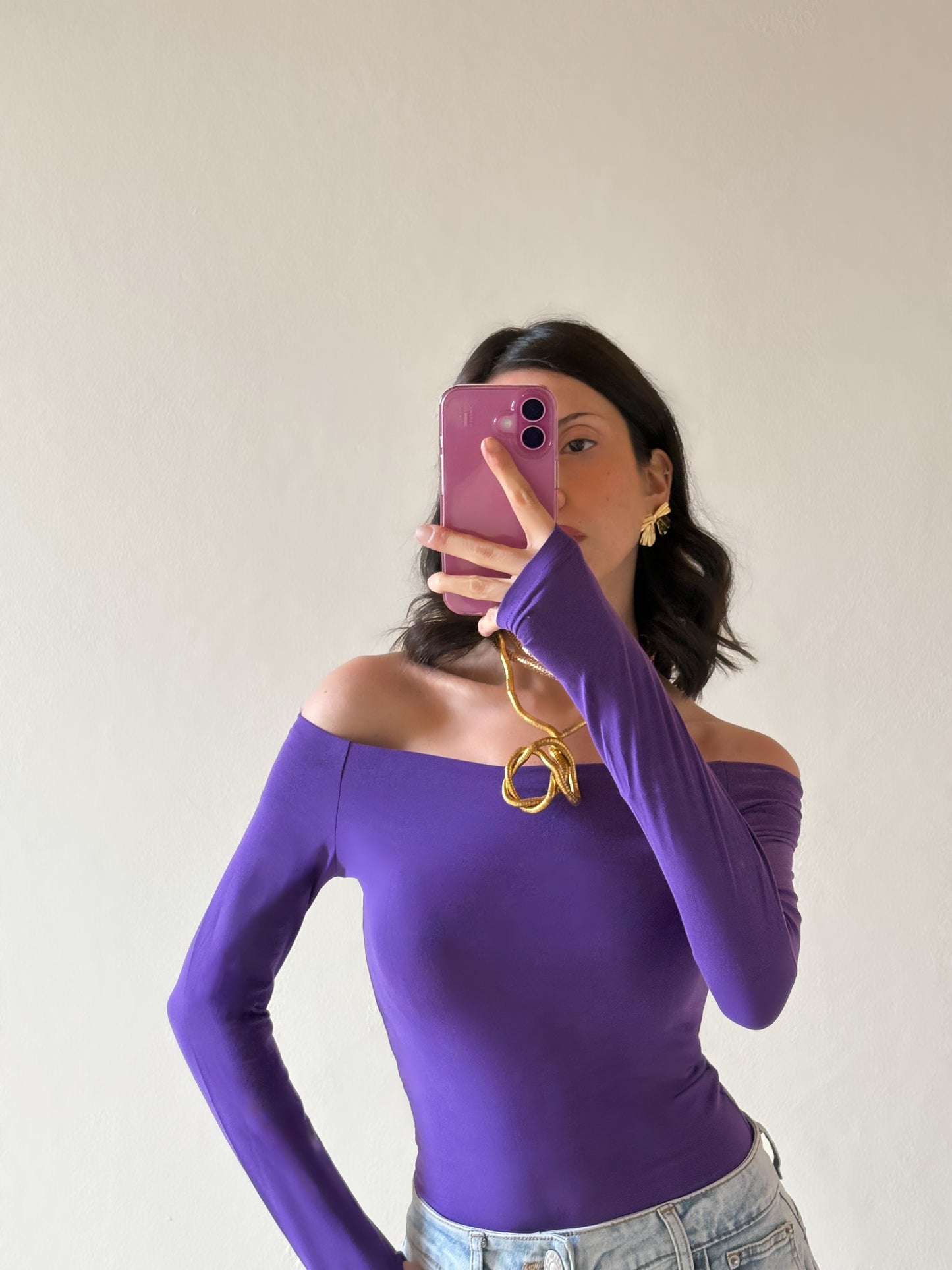 MAGLIA MANICHE LUNGHE SENZA SPALLINE