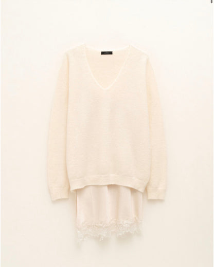 MAGLIONE ALPACA CON ABITO IN SIMIL RASO LUMINA