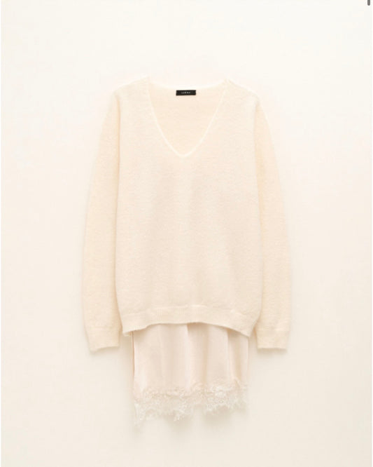 MAGLIONE ALPACA CON ABITO IN SIMIL RASO LUMINA