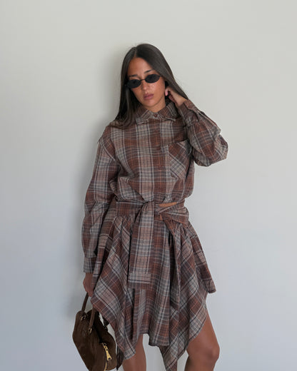 COMPLETO CAMICIA E GONNA TARTAN