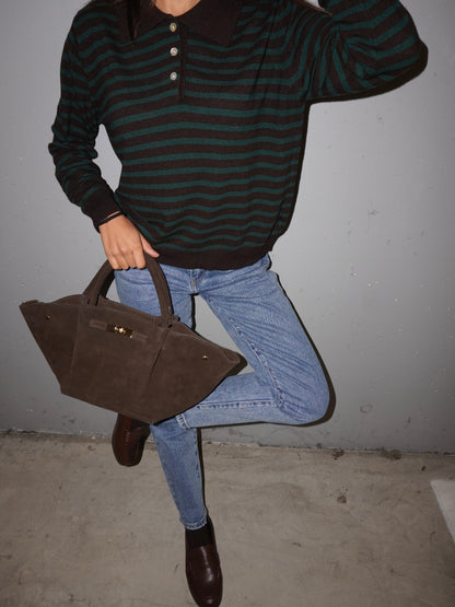 BORSA TOTE SHOPPING CAMOSCIO