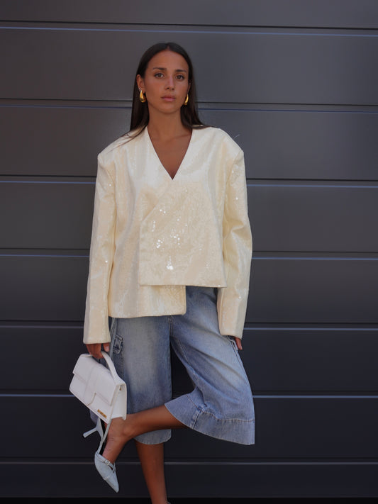 BLAZER ASIMMETRICO CON PAILLETTES