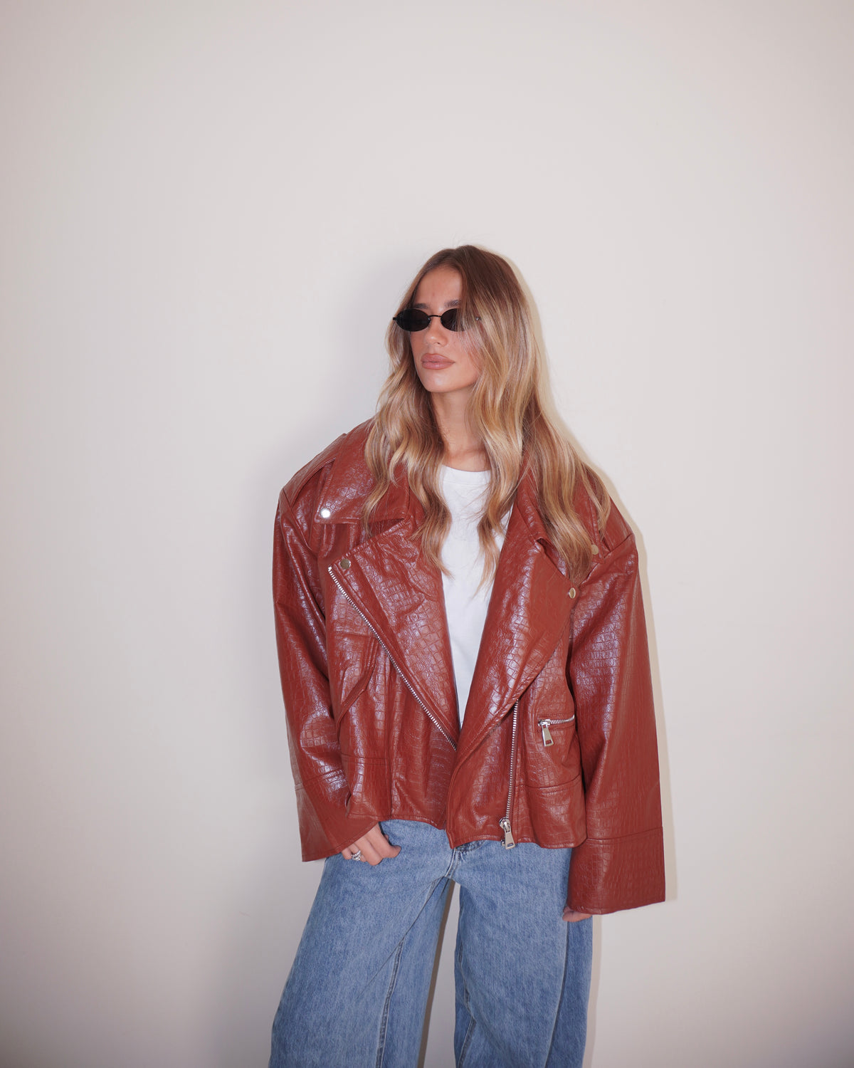 GIACCA BIKER STAMPA COCCO