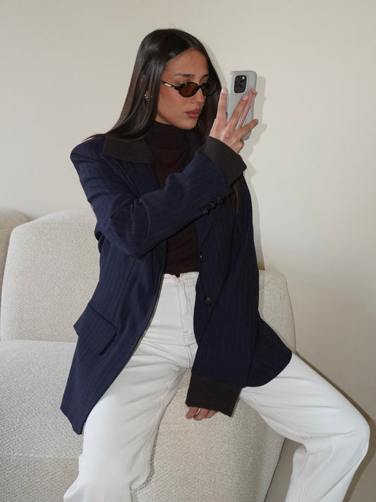 BLAZER GESSATO COMBINATO LUMINA