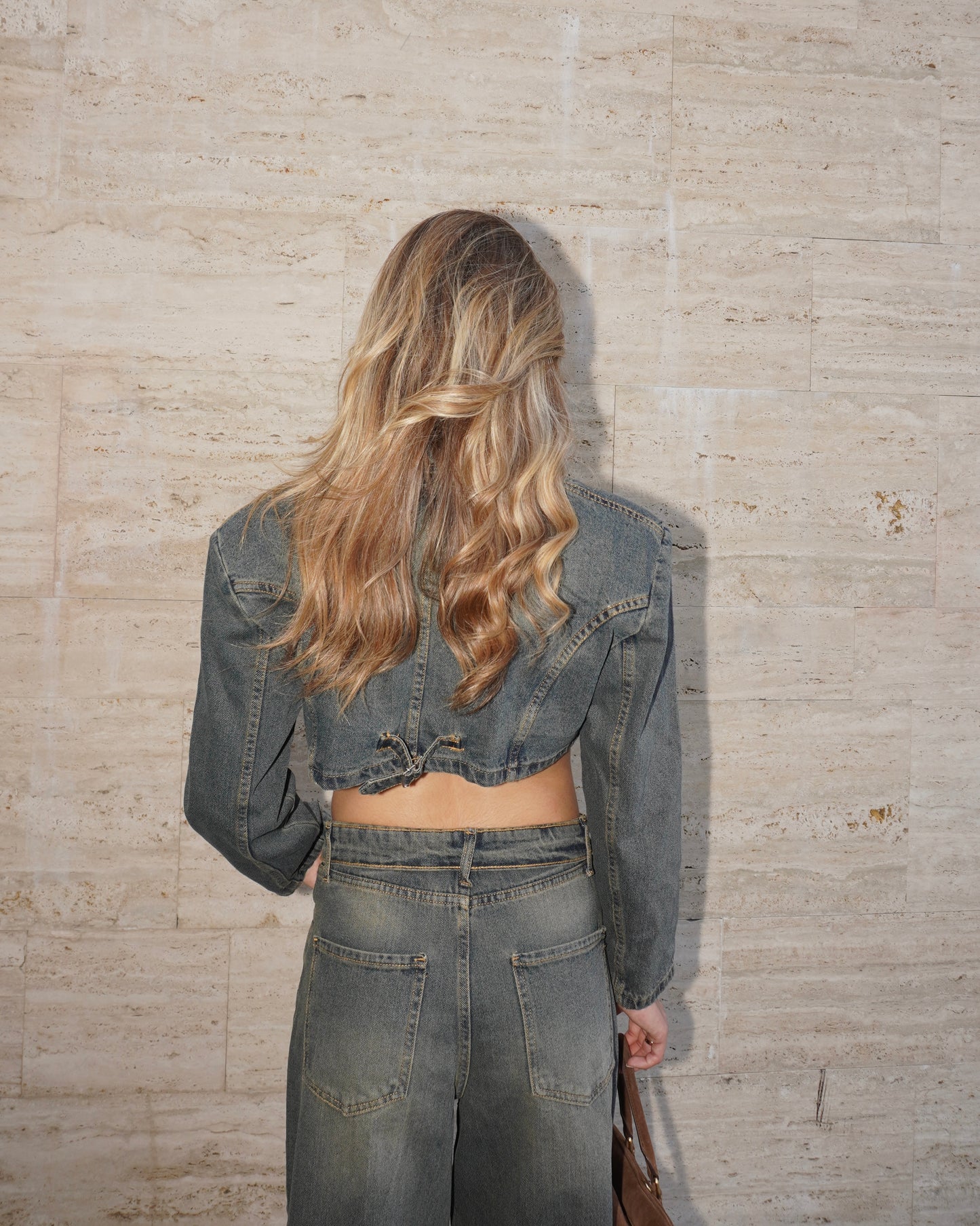 GIACCA CROP IN DENIM