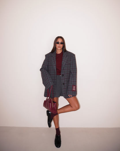 BLAZER OVER FANTASIA A QUADRI LUMINA