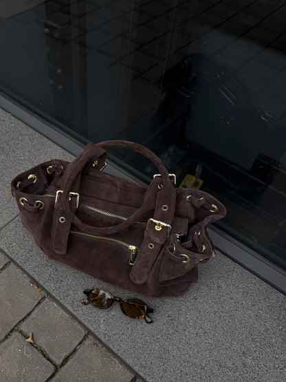 BAULETTO IN CAMOSCIO CON FIBBIE