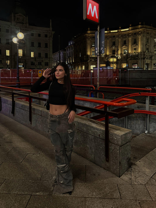 JEANS CARGO SFUMATO
