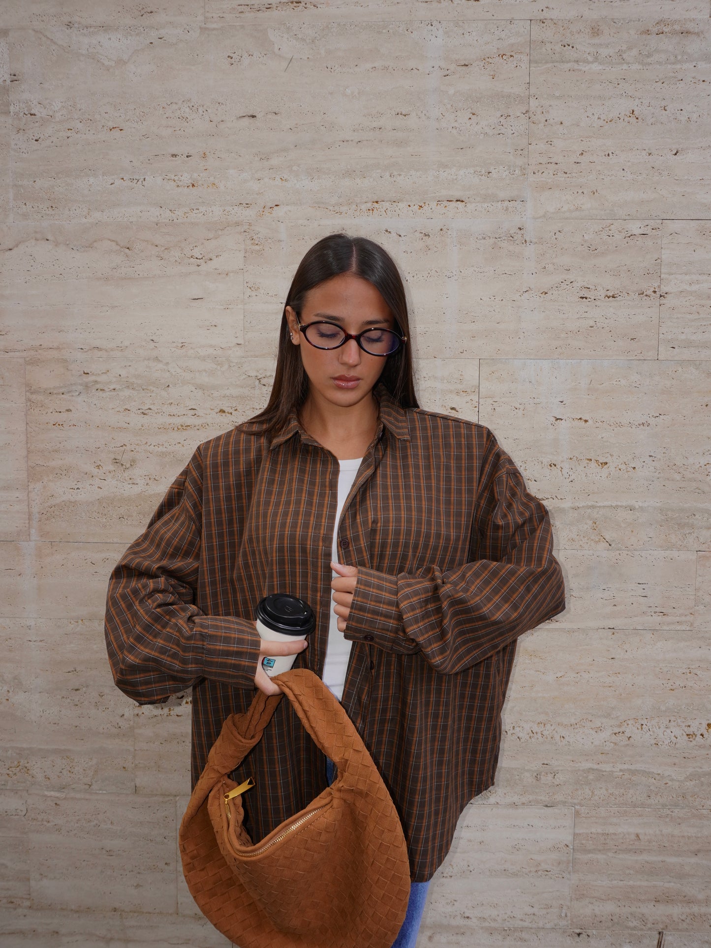 CAMICIA A QUADRI CON SPALLE IMBOTTITE