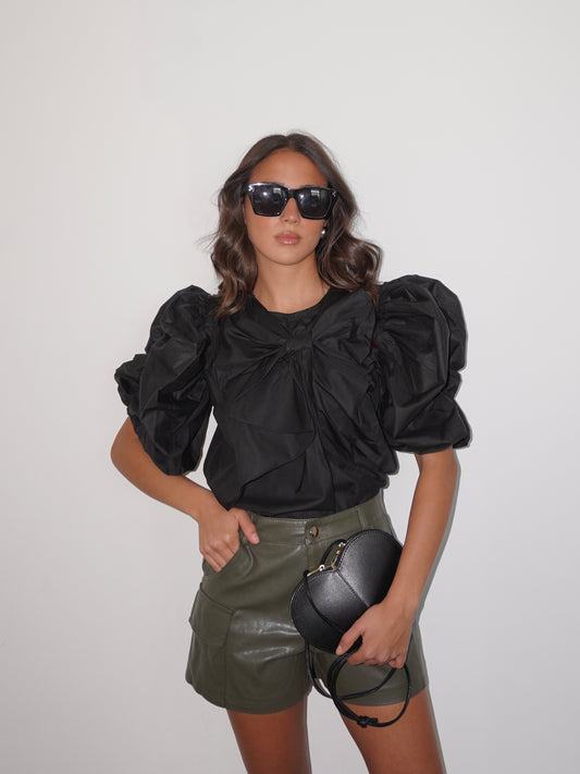CAMICIA MANICA A SBUFFO CON FIOCCO