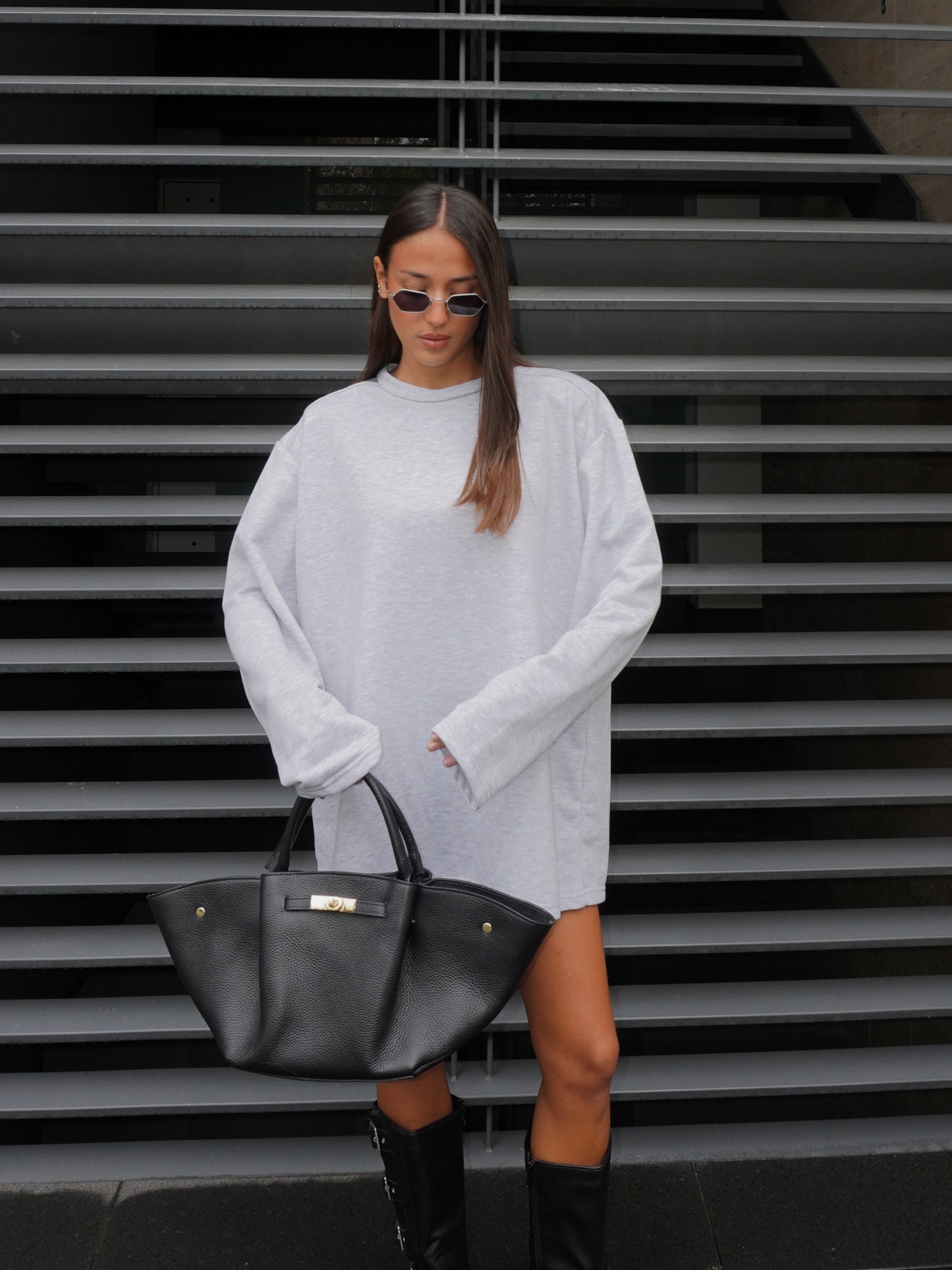 MAXI FELPA CON SPALLINE IMBOTTITE