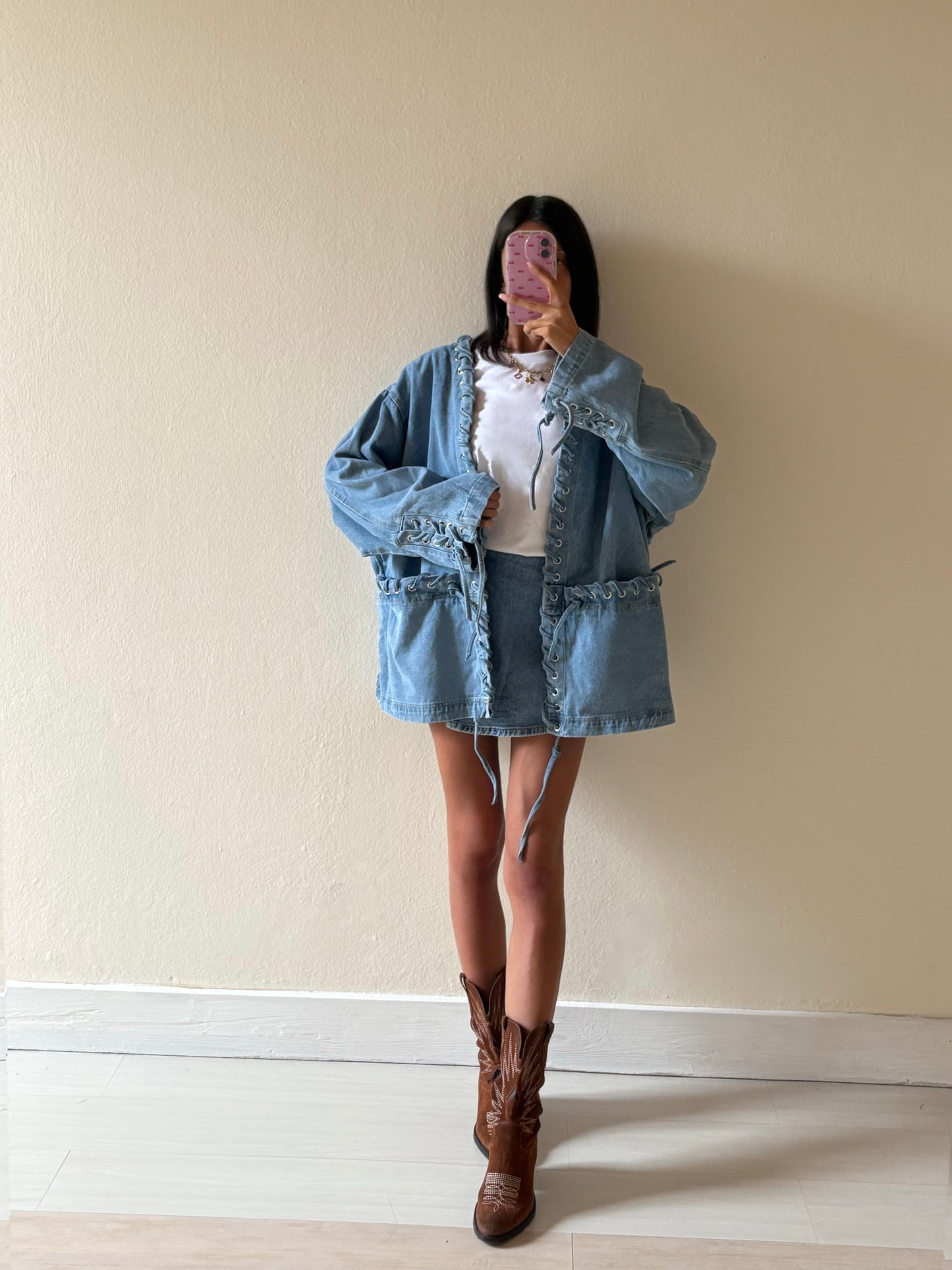 GIACCA IN DENIM STRINGATA