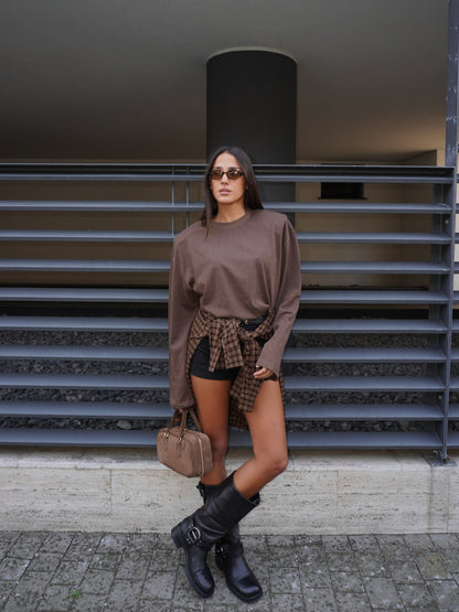 MAGLIA MANICA AMPIA CON SPALLE IMBOTTITE