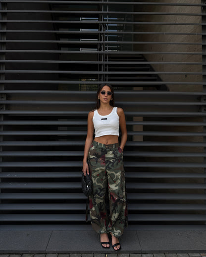 PANTALONE CARGO CAMOUFLAGE FLOREALE LUMINA