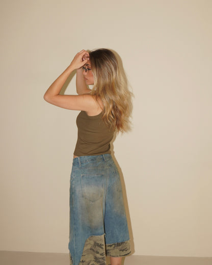 BERMUDA DENIM INSERTO MILITARE