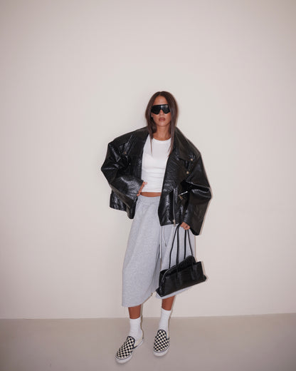 GIACCA BIKER STAMPA COCCO