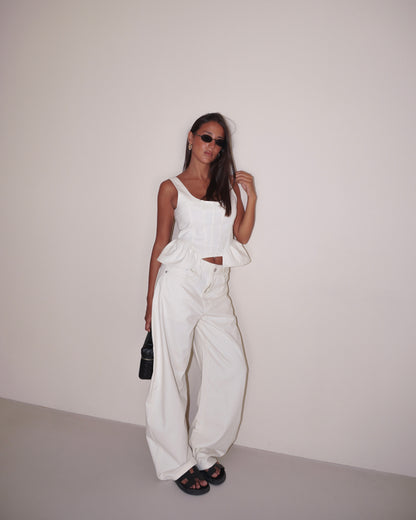 COMPLETO IN DENIM TOP E PANTALONE