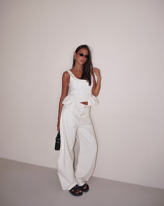 COMPLETO IN DENIM TOP E PANTALONE