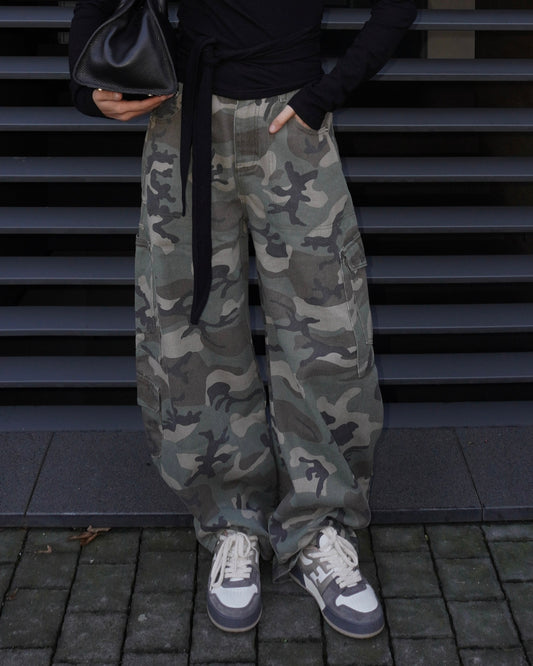 JEANS BAGGY CARGO MILITARE
