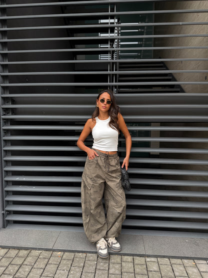 PANTALONE PARACHUTE MILITARE SCURO