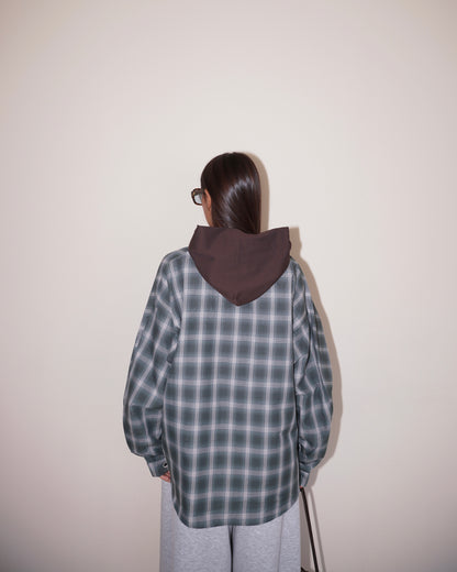 CAMICIA A QUADRI CON INSERTO FELPA