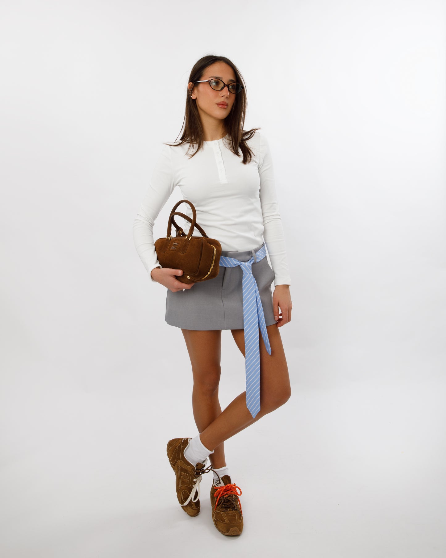 MINIGONNA CON CRAVATTA LUMINA