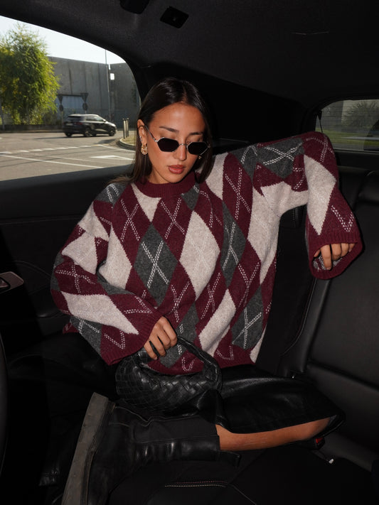 MAGLIONE GIROCOLLO ROMBI