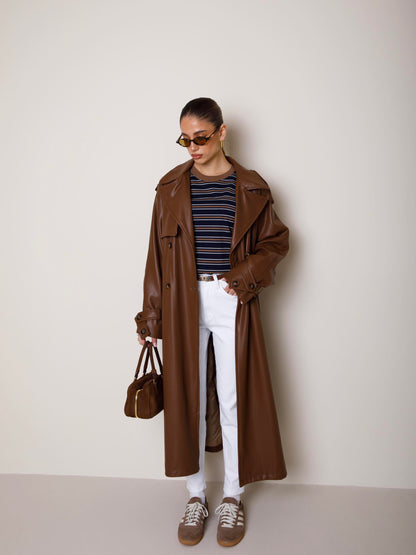 TRENCH TRAFORATO IN ECOPELLE LUMINA