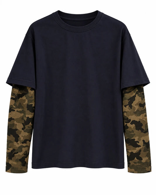 T-SHIRT DOUBLE SLEEVE MILITARE