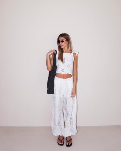 COMPLETO PANTALONE E TOP IN COTONE