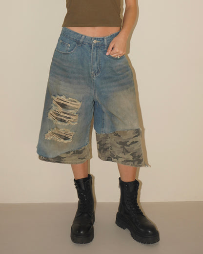 BERMUDA DENIM INSERTO MILITARE
