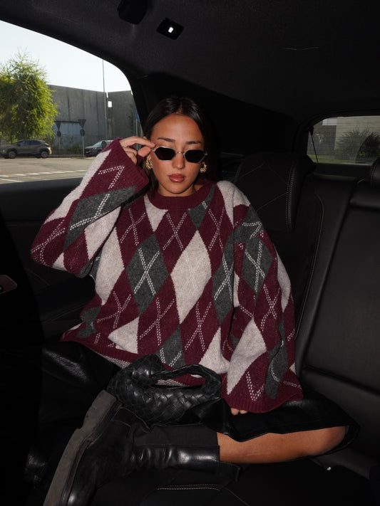 MAGLIONE GIROCOLLO ROMBI