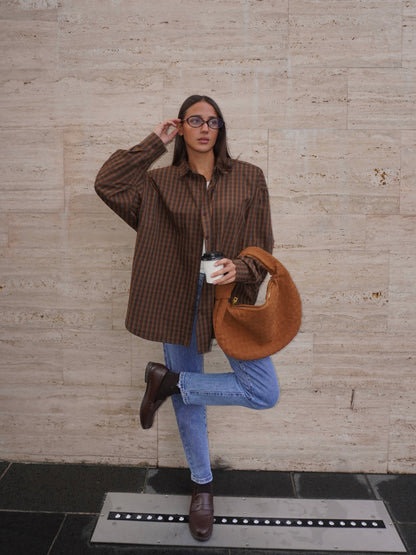 CAMICIA A QUADRI CON SPALLE IMBOTTITE