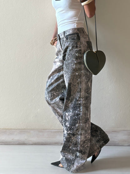 JEANS SFUMATO CON STRASS