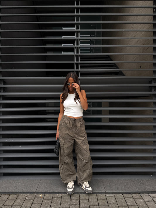 PANTALONE PARACHUTE MILITARE SCURO