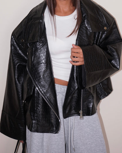 GIACCA BIKER STAMPA COCCO