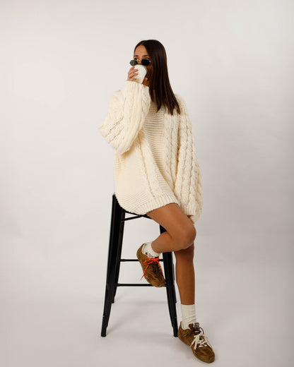 MAGLIONE INTRECCIATO ECRÙ